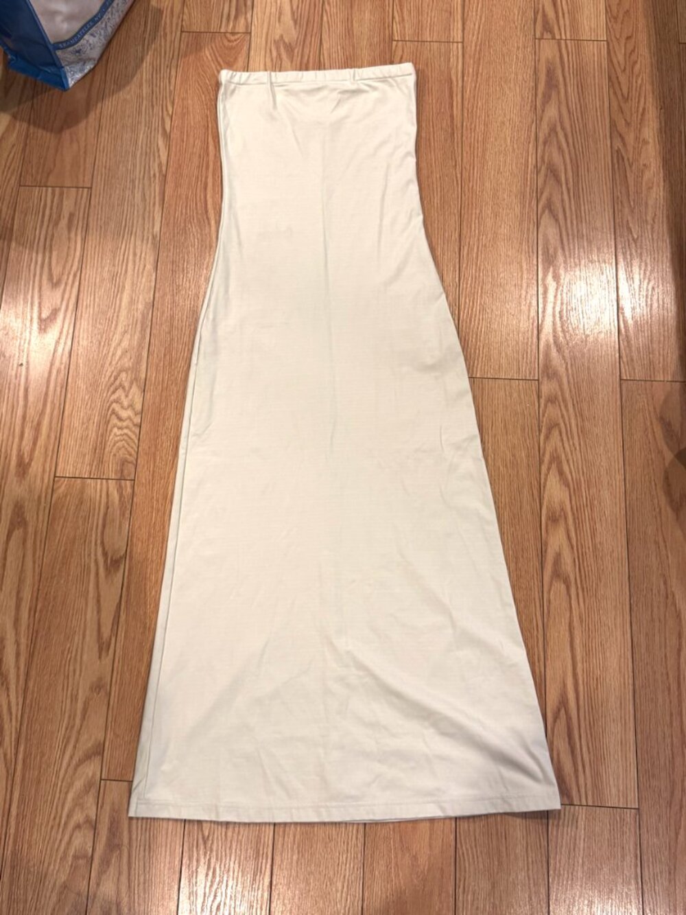 Bhldn strapless cream maxi dress